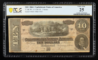1864 Confederate States of America $10 Currency Note T-68, Third Series (PCGS Very Fine 25) at PristineAuction.com