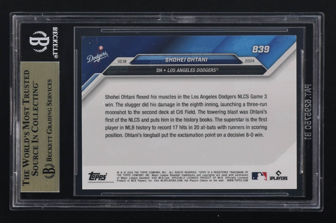 Shohei Ohtani 2024 Topps Now #839 (BGS 10) at PristineAuction.com Shohei Ohtani 2024 Topps Now #839 (BGS 10) at PristineAuction.com