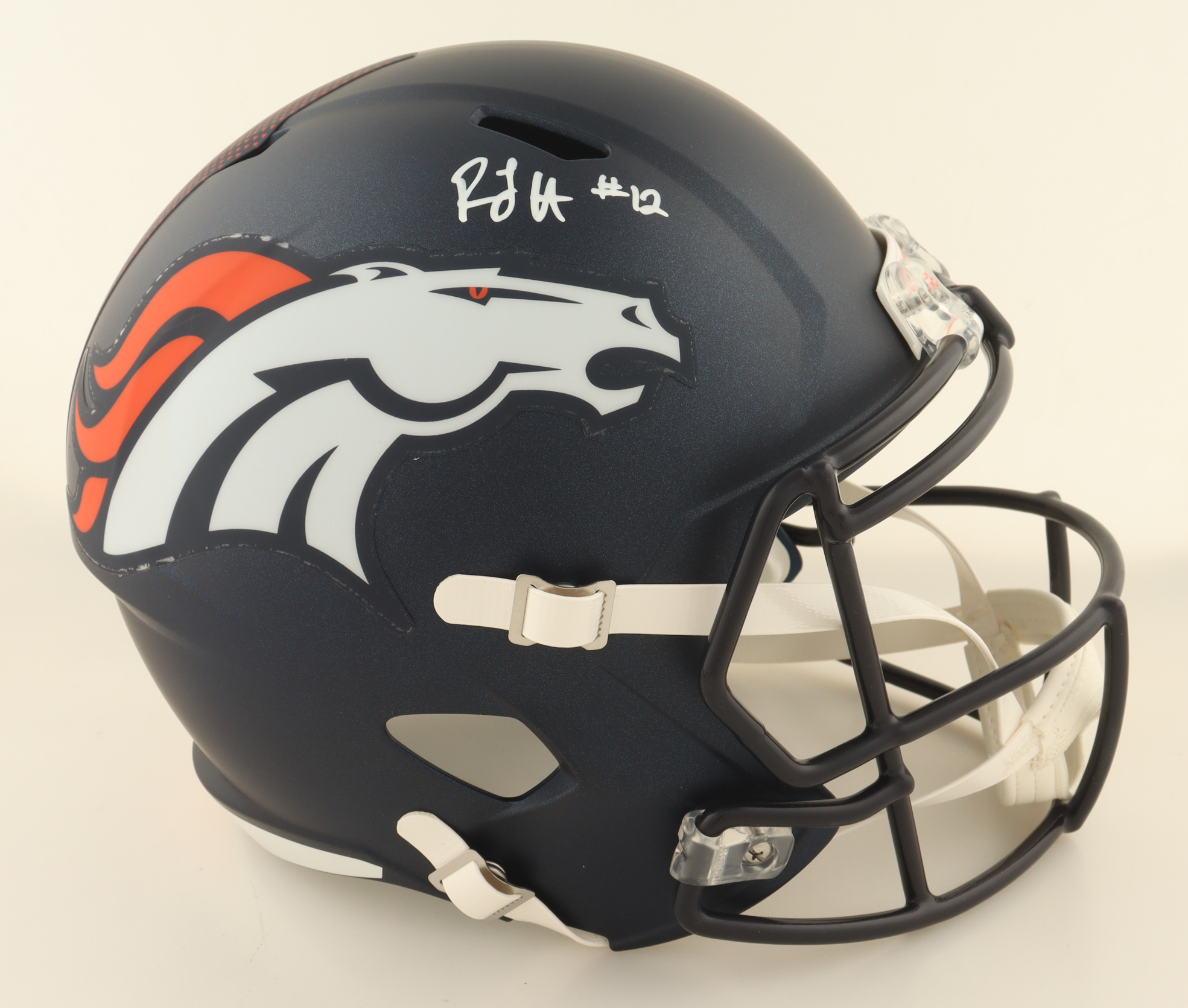 RJ Harvey Signed Broncos Full-Size Speed Helmet (JSA) at PristineAuction.com RJ Harvey Signed Broncos Full-Size Speed Helmet (JSA) at PristineAuction.com