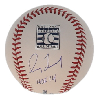 Greg Maddux Signed OML Hall OF Fame Logo Baseball Inscribed "HOF 14" (Beckett) at PristineAuction.com Greg Maddux Signed OML Hall OF Fame Logo Baseball Inscribed "HOF 14" (Beckett) at PristineAuction.com