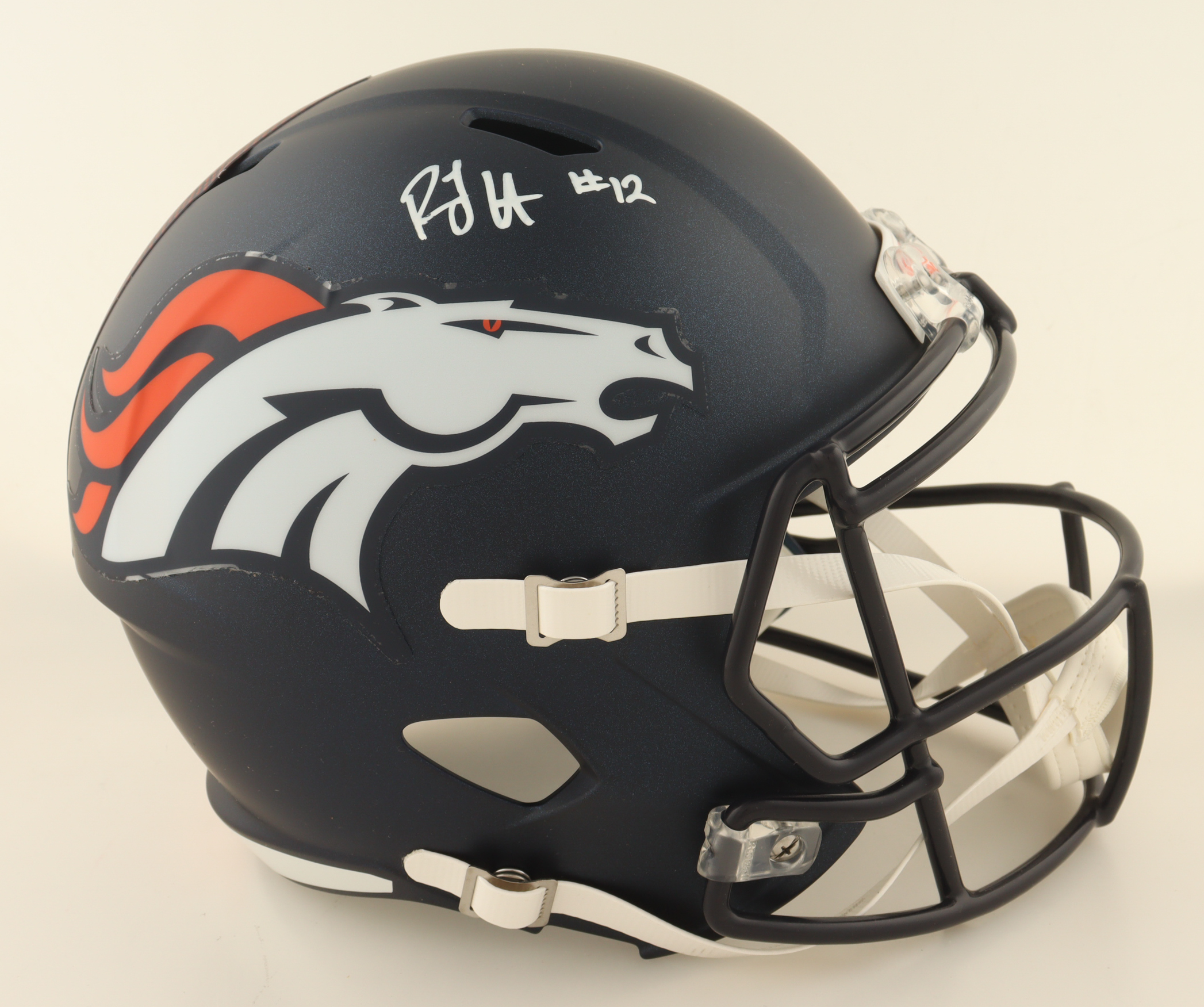 RJ Harvey Signed Broncos Full-Size Speed Helmet (JSA) at PristineAuction.com RJ Harvey Signed Broncos Full-Size Speed Helmet (JSA) at PristineAuction.com