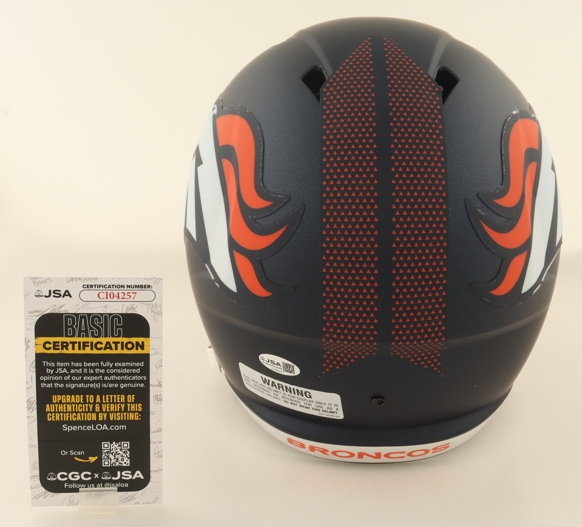 RJ Harvey Signed Broncos Full-Size Speed Helmet (JSA) at PristineAuction.com RJ Harvey Signed Broncos Full-Size Speed Helmet (JSA) at PristineAuction.com