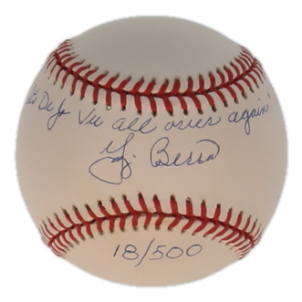 Yogi Berra Signed LE OAL Baseball Inscribed "'It's Deja Vu All Over Again" (PSA) at PristineAuction.com Yogi Berra Signed LE OAL Baseball Inscribed "'It's Deja Vu All Over Again" (PSA) at PristineAuction.com