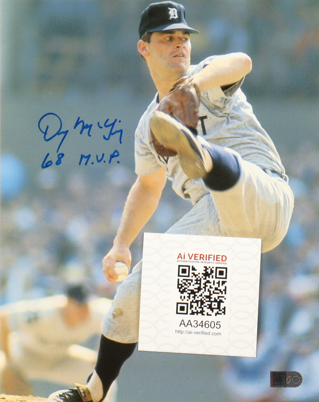 Denny McLain Signed Tigers 8x10 Photo Inscribed "68 M.V.P." (AIV) at PristineAuction.com Denny McLain Signed Tigers 8x10 Photo Inscribed "68 M.V.P." (AIV) at PristineAuction.com