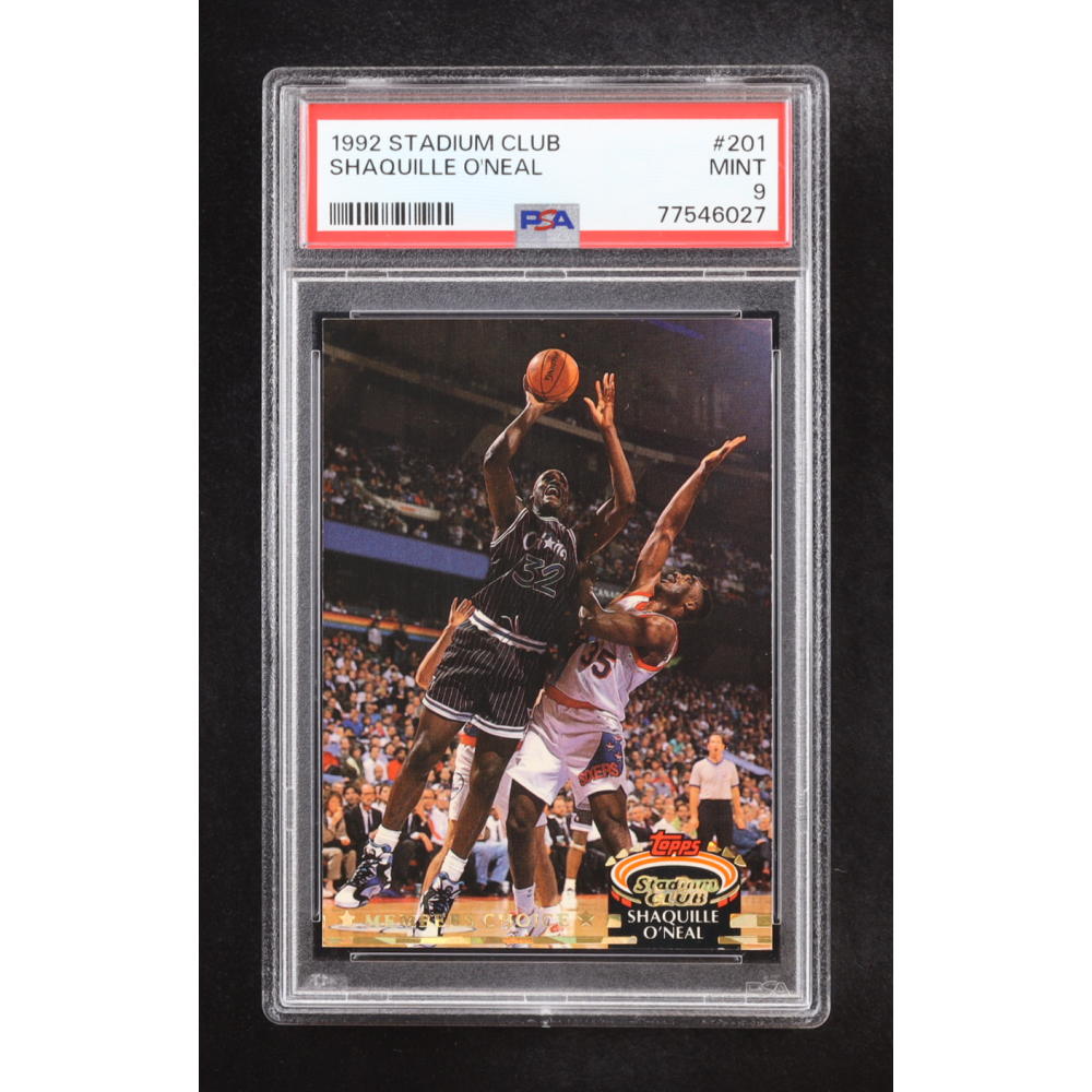Shaquille O'Neal 1992 Topps Stadium Club #201 RC (PSA 9) at PristineAuction.com