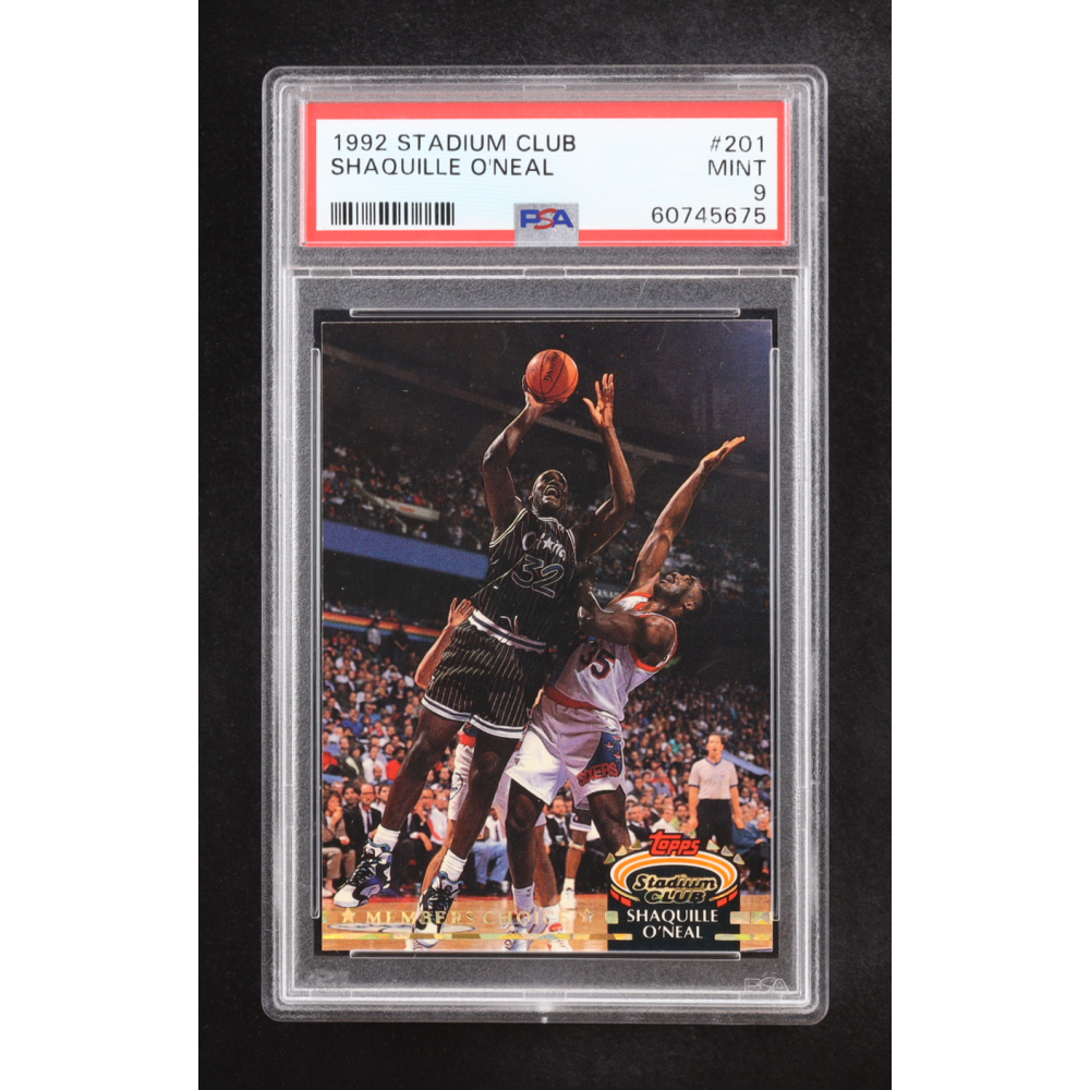 Shaquille O'Neal 1992 Topps Stadium Club #201 RC (PSA 9) at PristineAuction.com Shaquille O'Neal 1992 Topps Stadium Club #201 RC (PSA 9) at PristineAuction.com