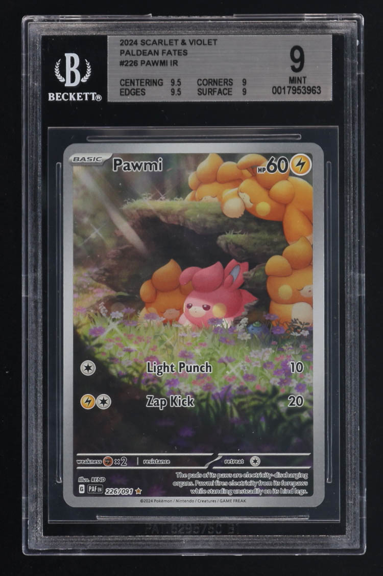 Pawmi 2024 Pokemon Scarlet & Violet Paldean Fates #226 (BGS 9) at PristineAuction.com Pawmi 2024 Pokemon Scarlet & Violet Paldean Fates #226 (BGS 9) at PristineAuction.com