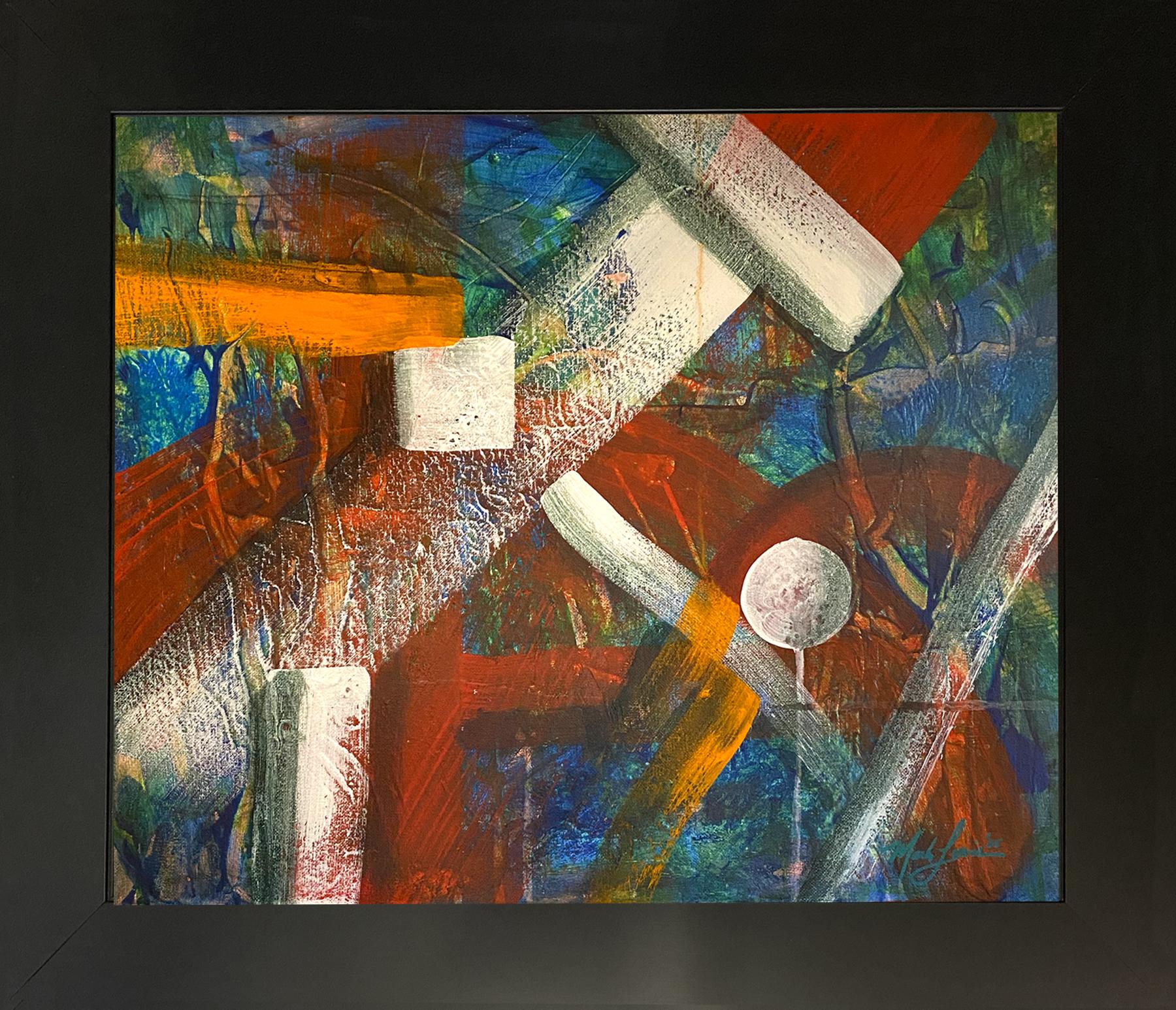 Mark Lewis Custom Framed Original Painting On Canvas #034-25 (Lewis) at PristineAuction.com Mark Lewis Custom Framed Original Painting On Canvas #034-25 (Lewis) at PristineAuction.com