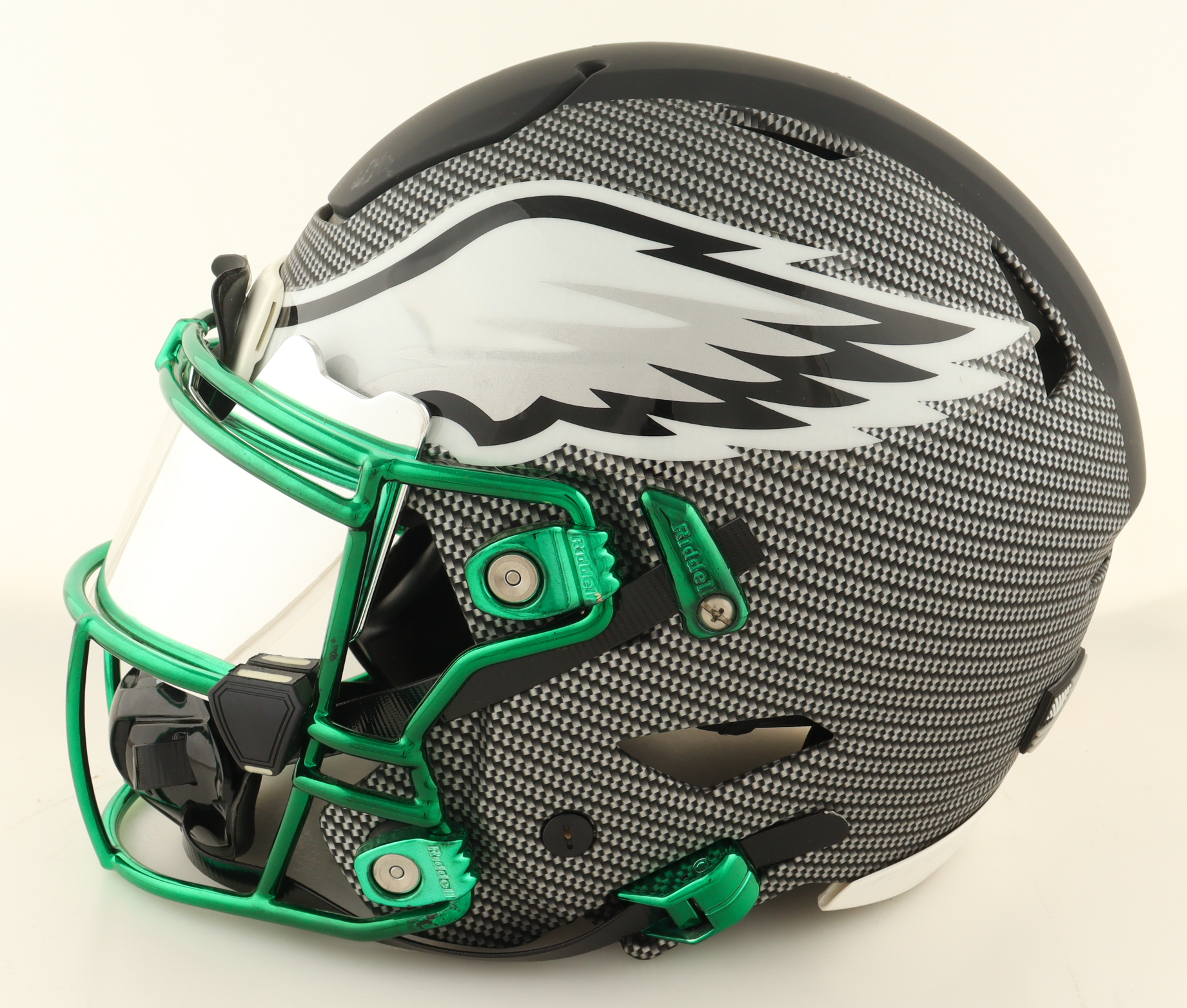 Jalen Hurts Signed Eagles Full-Size Authentic On-Field Custom Painted Speedflex Helmet With Visor (Beckett & Hurts) at PristineAuction.com Jalen Hurts Signed Eagles Full-Size Authentic On-Field Custom Painted Speedflex Helmet With Visor (Beckett & Hurts) at PristineAuction.com