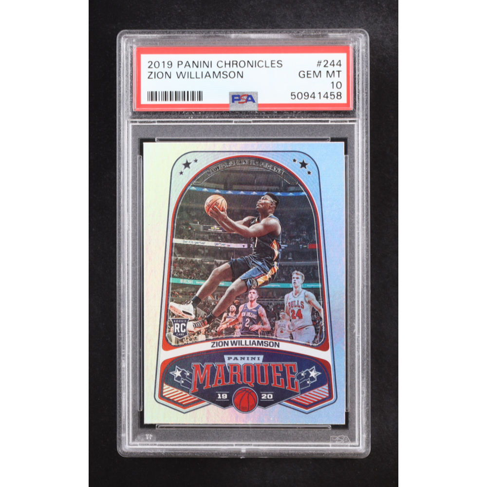 Zion Williamson 2019 Panini Chronicles #244 RC (PSA 10) at PristineAuction.com Zion Williamson 2019 Panini Chronicles #244 RC (PSA 10) at PristineAuction.com