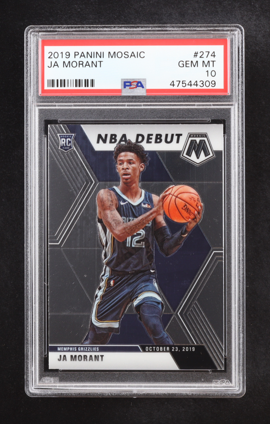 Ja Morant 2019 Panini Mosaic #274 RC (PSA 10) at PristineAuction.com Ja Morant 2019 Panini Mosaic #274 RC (PSA 10) at PristineAuction.com