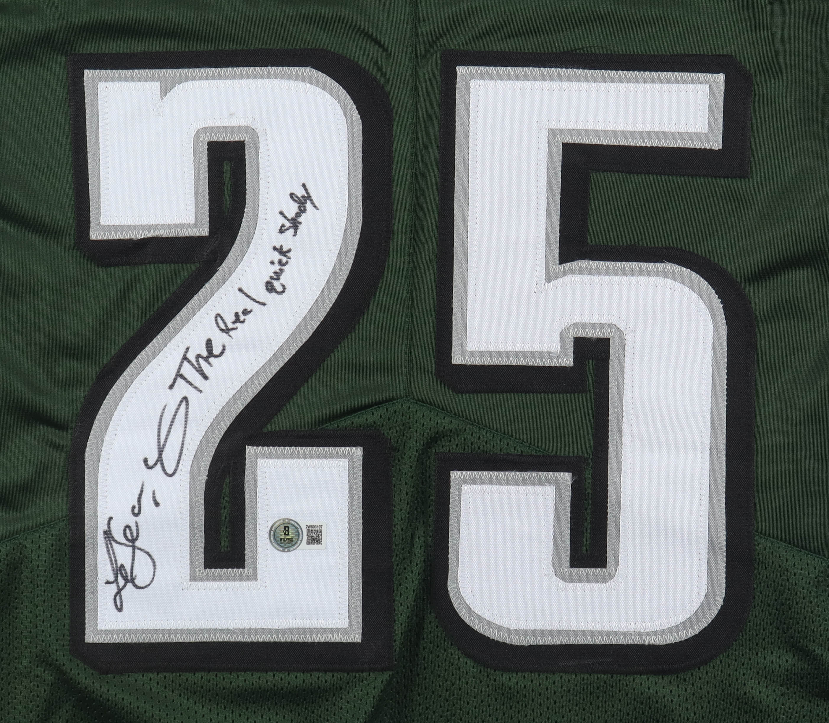 LeSean McCoy Signed Jersey Inscribed "The Real Quick Shady" (Beckett) at PristineAuction.com LeSean McCoy Signed Jersey Inscribed "The Real Quick Shady" (Beckett) at PristineAuction.com