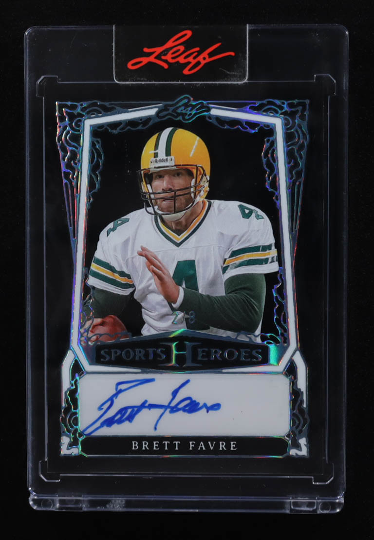 Brett Favre 2025 Leaf Metal Sports Heroes Autographs Silver Crystal #BABF1 #2/8 at PristineAuction.com Brett Favre 2025 Leaf Metal Sports Heroes Autographs Silver Crystal #BABF1 #2/8 at PristineAuction.com