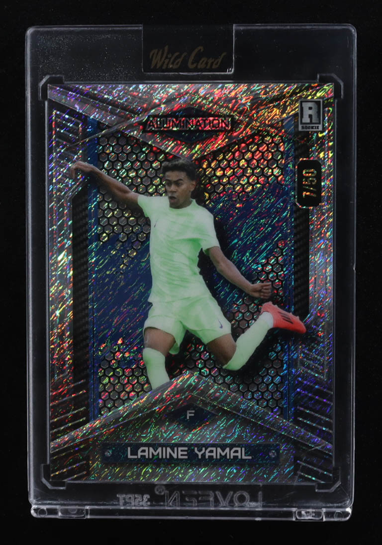 Lamine Yamal 2025 Wild Card Alumination Lamine Yamal Silver Diagonal Shimmer #ABCLY10 #7/50 RC at PristineAuction.com Lamine Yamal 2025 Wild Card Alumination Lamine Yamal Silver Diagonal Shimmer #ABCLY10 #7/50 RC at PristineAuction.com