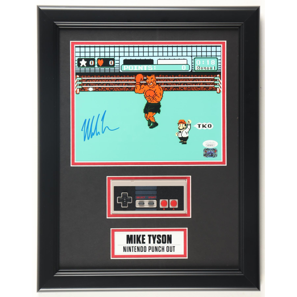 Mike Tyson Signed "Punch-Out!!" Custom Framed Photo Display With Nintendo Controller (JSA & Tyson) at PristineAuction.com Mike Tyson Signed "Punch-Out!!" Custom Framed Photo Display With Nintendo Controller (JSA & Tyson) at PristineAuction.com