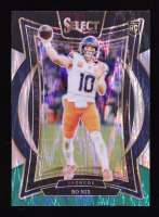 Bo Nix 2024 Select Prizm Black and Green Shock #30 RC at PristineAuction.com