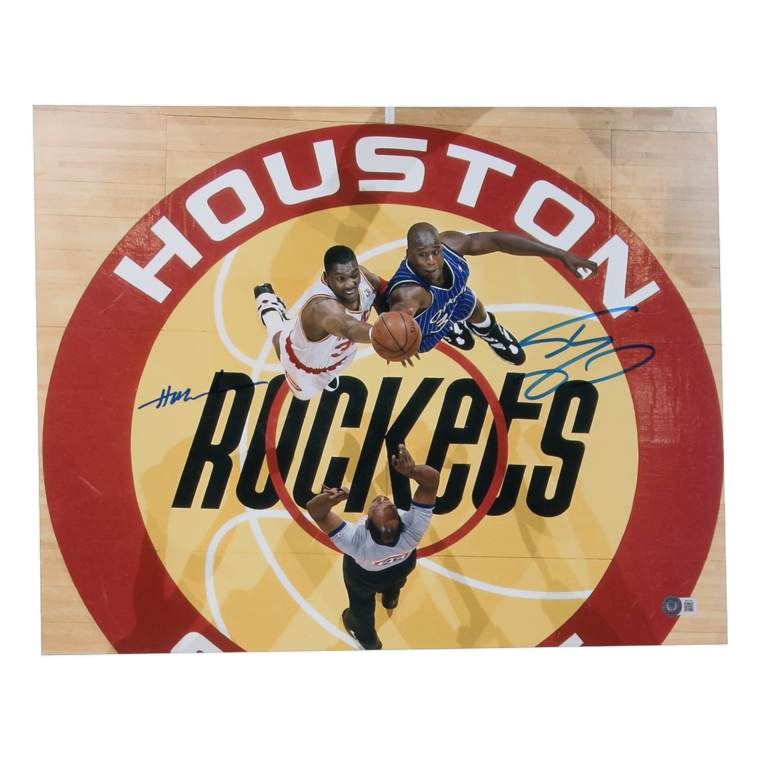 Shaquille O'Neal & Hakeem Olajuwon Signed 16x20 Photo (Beckett) at PristineAuction.com Shaquille O'Neal & Hakeem Olajuwon Signed 16x20 Photo (Beckett) at PristineAuction.com