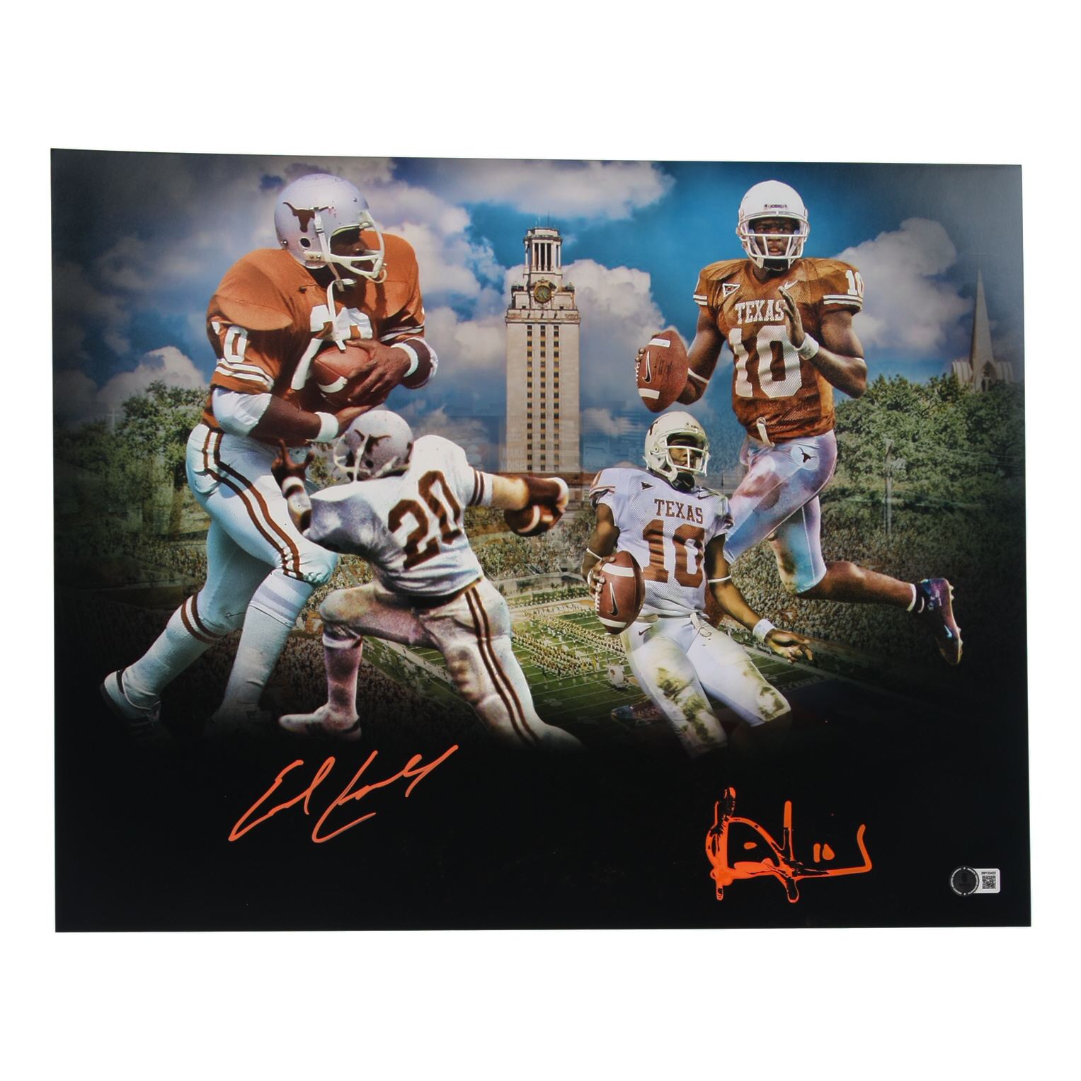 Vince Young & Earl Campbell Signed Texas Longhorns 16x20 Photo (Beckett) at PristineAuction.com Vince Young & Earl Campbell Signed Texas Longhorns 16x20 Photo (Beckett) at PristineAuction.com