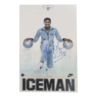 George Gervin Signed 11x17 Photo Inscribed "Ice" (Beckett) at PristineAuction.com