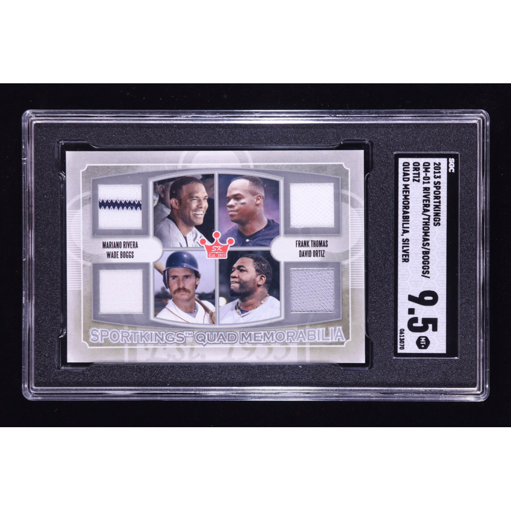 Mariano Rivera /  Frank Thomas /  Wade Boggs / David Ortiz 2013 Sportkings Quad Memorabilia Silver #QM1 (SGC 9.5) at PristineAuction.com