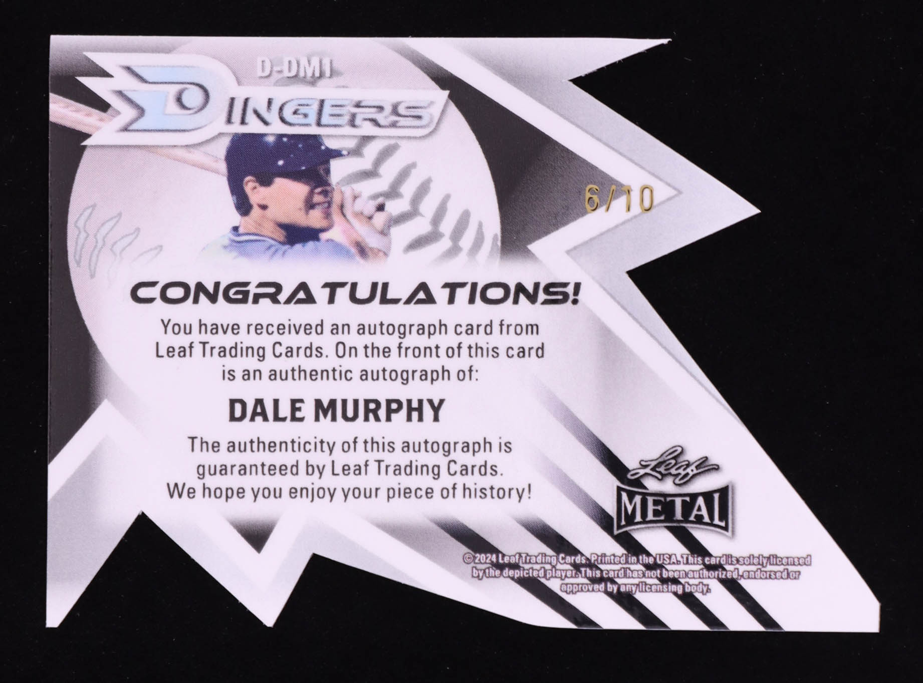 Dale Murphy 2024 Leaf Metal Dingers Autographs #DDM1 #06/10 at PristineAuction.com Dale Murphy 2024 Leaf Metal Dingers Autographs #DDM1 #06/10 at PristineAuction.com