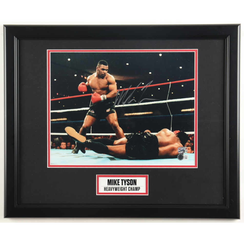 Mike Tyson Signed Custom Framed Photo Display (Tyson & Beckett) at PristineAuction.com