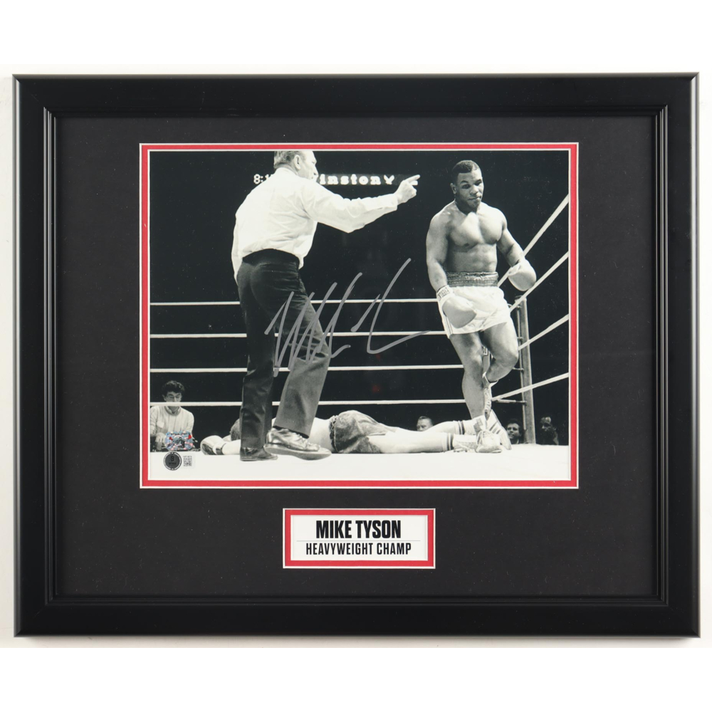 Mike Tyson Signed Custom Framed Photo Display (Tyson & Beckett) at PristineAuction.com