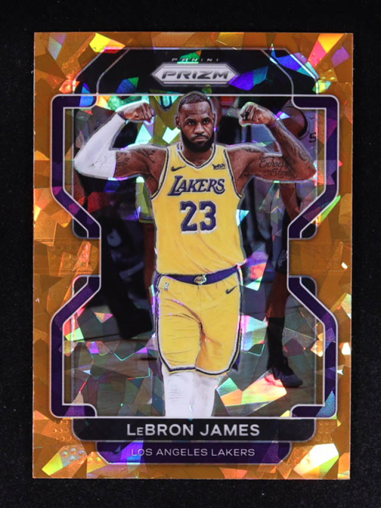 LeBron James 2021-22 Panini Prizm Prizms Orange Ice #91