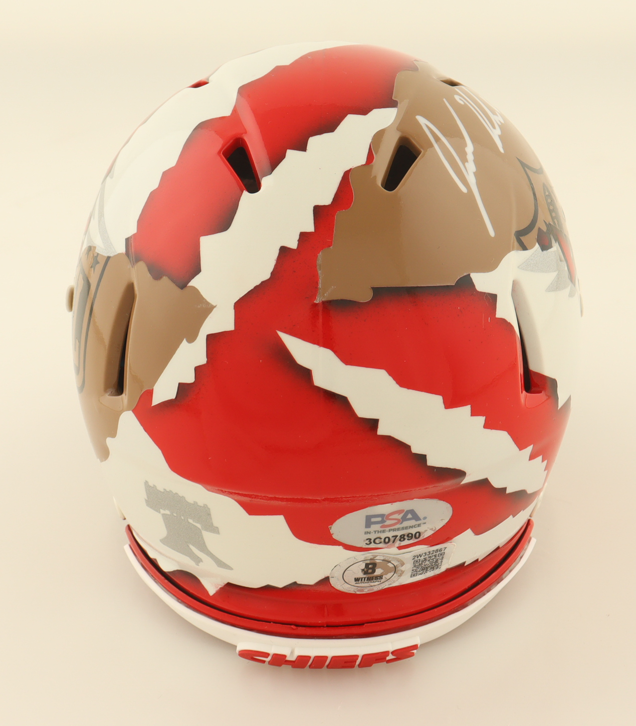 Travis Kelce & Jason Kelce Signed Custom Speed Mini Helmet with Custom Visor (Beckett & PSA) at PristineAuction.com Travis Kelce & Jason Kelce Signed Custom Speed Mini Helmet with Custom Visor (Beckett & PSA) at PristineAuction.com