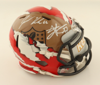 Travis Kelce & Jason Kelce Signed Custom Speed Mini Helmet with Custom Visor (Beckett & PSA) at PristineAuction.com