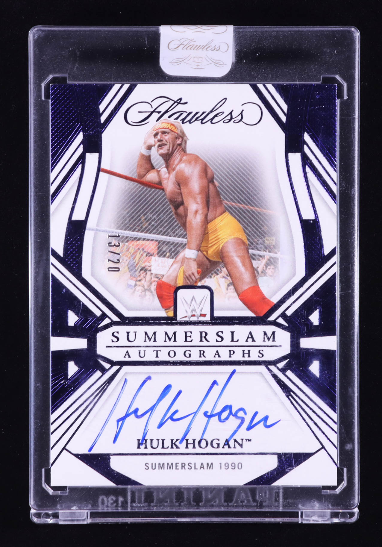 Hulk Hogan 2024 Panini Flawless WWE Flawless SummerSlam Autographs Sapphire #23 #13/20 at PristineAuction.com Hulk Hogan 2024 Panini Flawless WWE Flawless SummerSlam Autographs Sapphire #23 #13/20 at PristineAuction.com