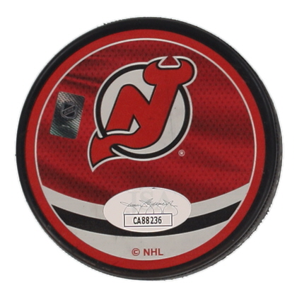 Timo Meier Signed Devils Logo Hockey Puck (JSA) at PristineAuction.com Timo Meier Signed Devils Logo Hockey Puck (JSA) at PristineAuction.com