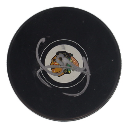 Artyom Levshunov Signed Blackhawks Logo Hockey Puck (JSA) at PristineAuction.com Artyom Levshunov Signed Blackhawks Logo Hockey Puck (JSA) at PristineAuction.com