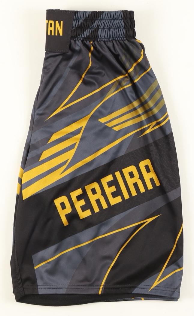 Alex Pereira Signed "Poatan" Custom Fight Shorts (Beckett) at PristineAuction.com Alex Pereira Signed "Poatan" Custom Fight Shorts (Beckett) at PristineAuction.com