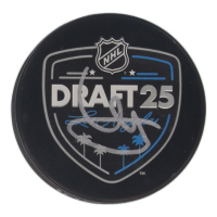Artyom Levshunov Signed 2025 NHL Draft Logo Hockey Puck (JSA) at PristineAuction.com