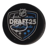Artyom Levshunov Signed 2025 NHL Draft Logo Hockey Puck (JSA) at PristineAuction.com
