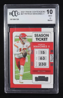 Patrick Mahomes 2021 Panini Contenders #47 (BCCG 10) at PristineAuction.com