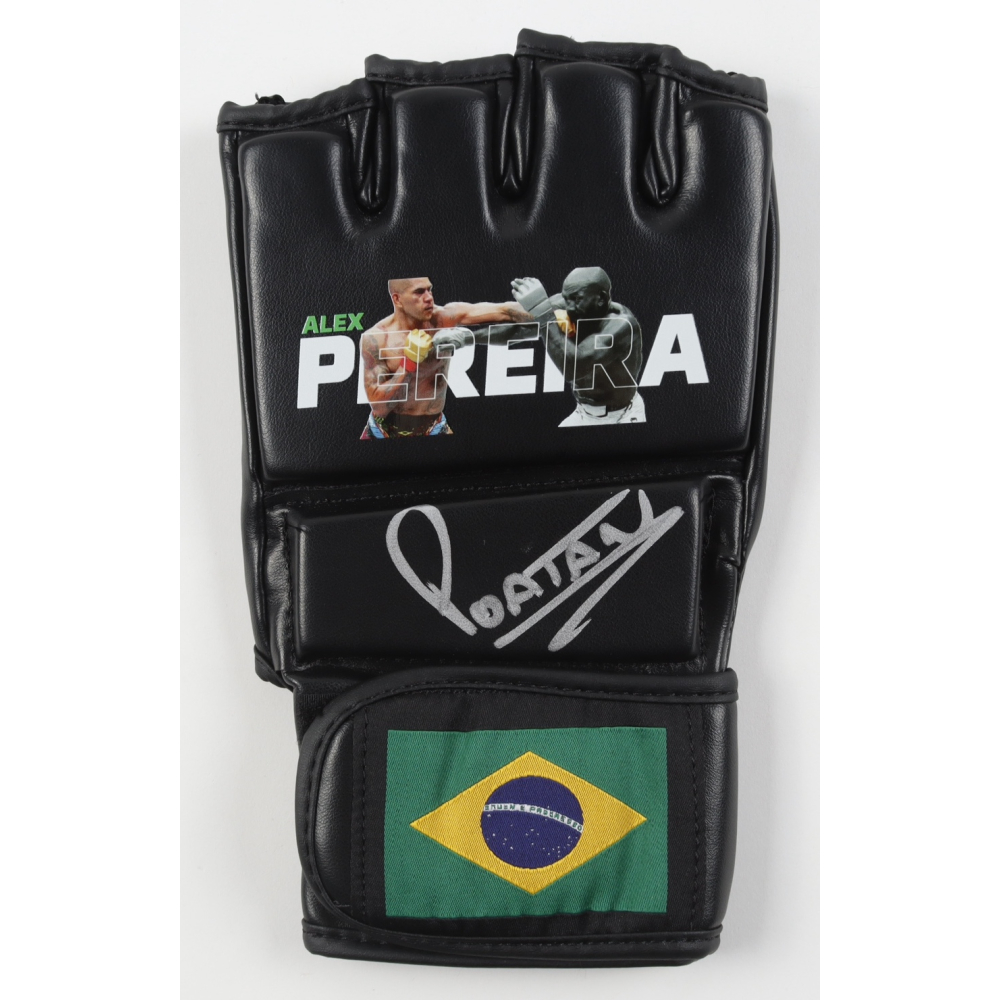 Alex Pereira Signed MMA Custom Brazil Glove (Beckett) at PristineAuction.com
