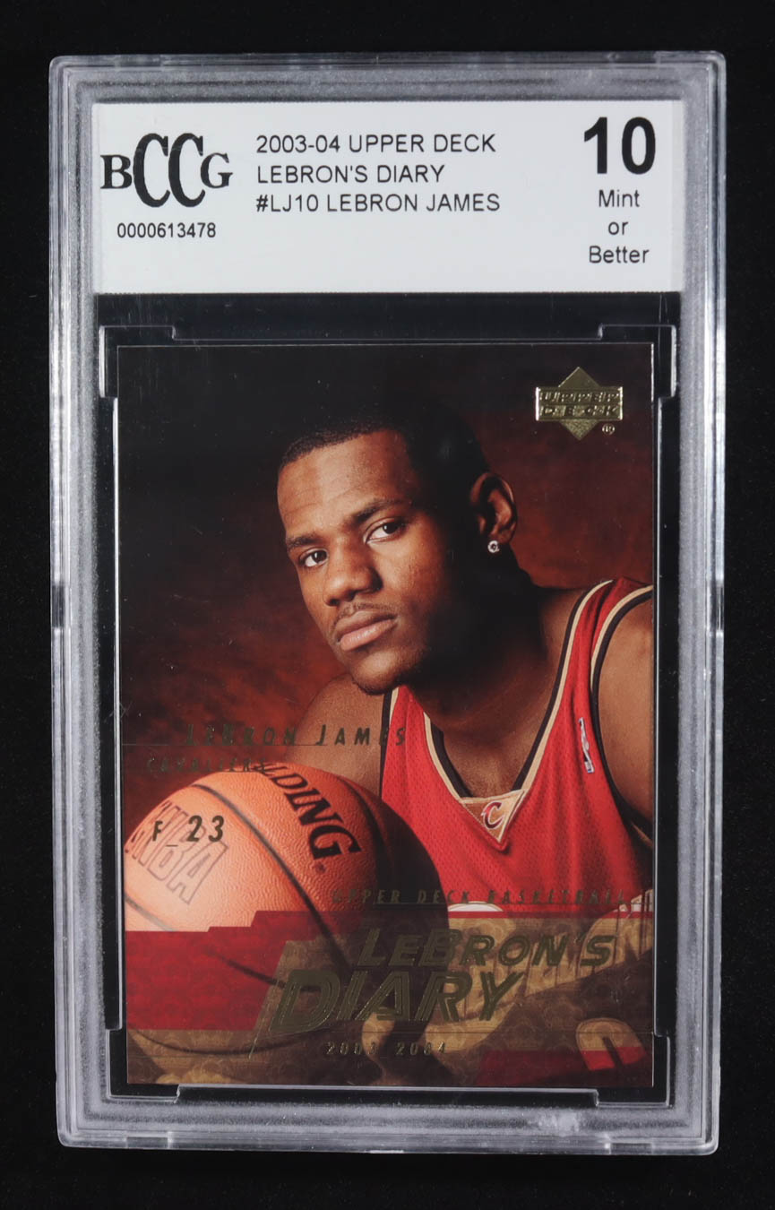LeBron James 2003-04 Upper Deck LeBron's Diary #LJ10 RC (BCCG 10) at PristineAuction.com LeBron James 2003-04 Upper Deck LeBron's Diary #LJ10 RC (BCCG 10) at PristineAuction.com