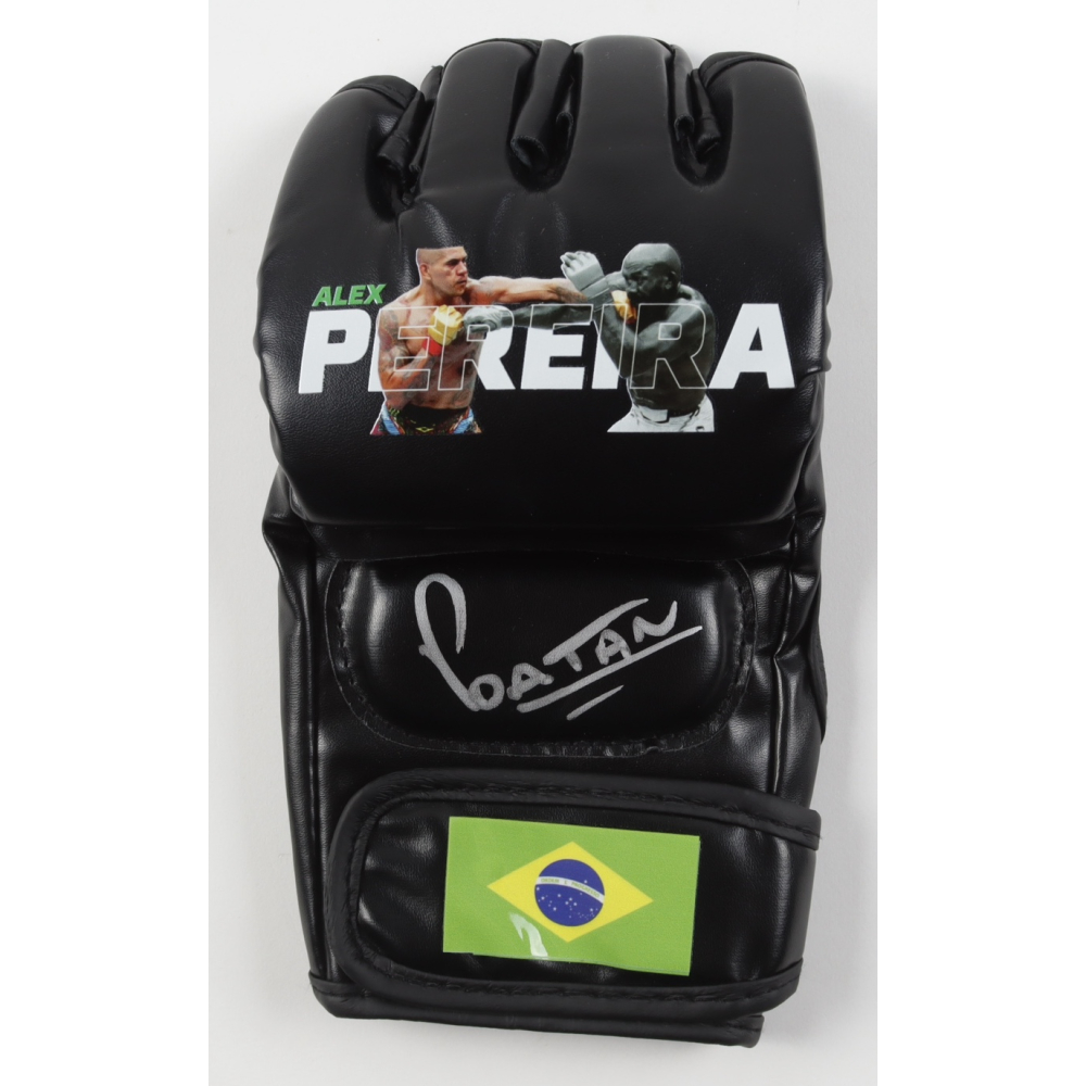 Alex Pereira Signed Custom Brazil MMA Fight Glove (PA) at PristineAuction.com Alex Pereira Signed Custom Brazil MMA Fight Glove (PA) at PristineAuction.com
