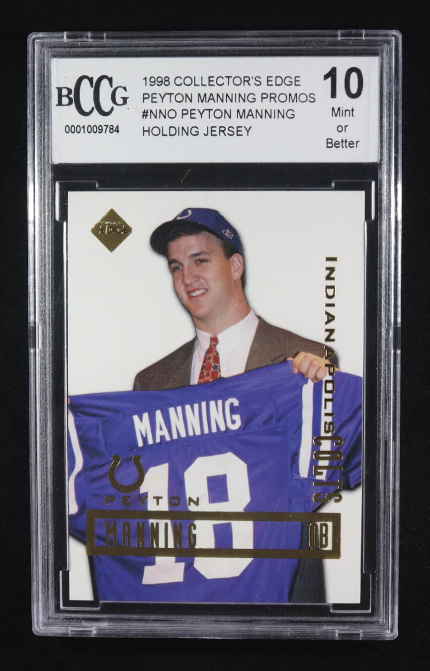 Peyton Manning 1998 Collector's Edge Peyton Manning Promos #NNO RC (BCCG 10) at PristineAuction.com Peyton Manning 1998 Collector's Edge Peyton Manning Promos #NNO RC (BCCG 10) at PristineAuction.com