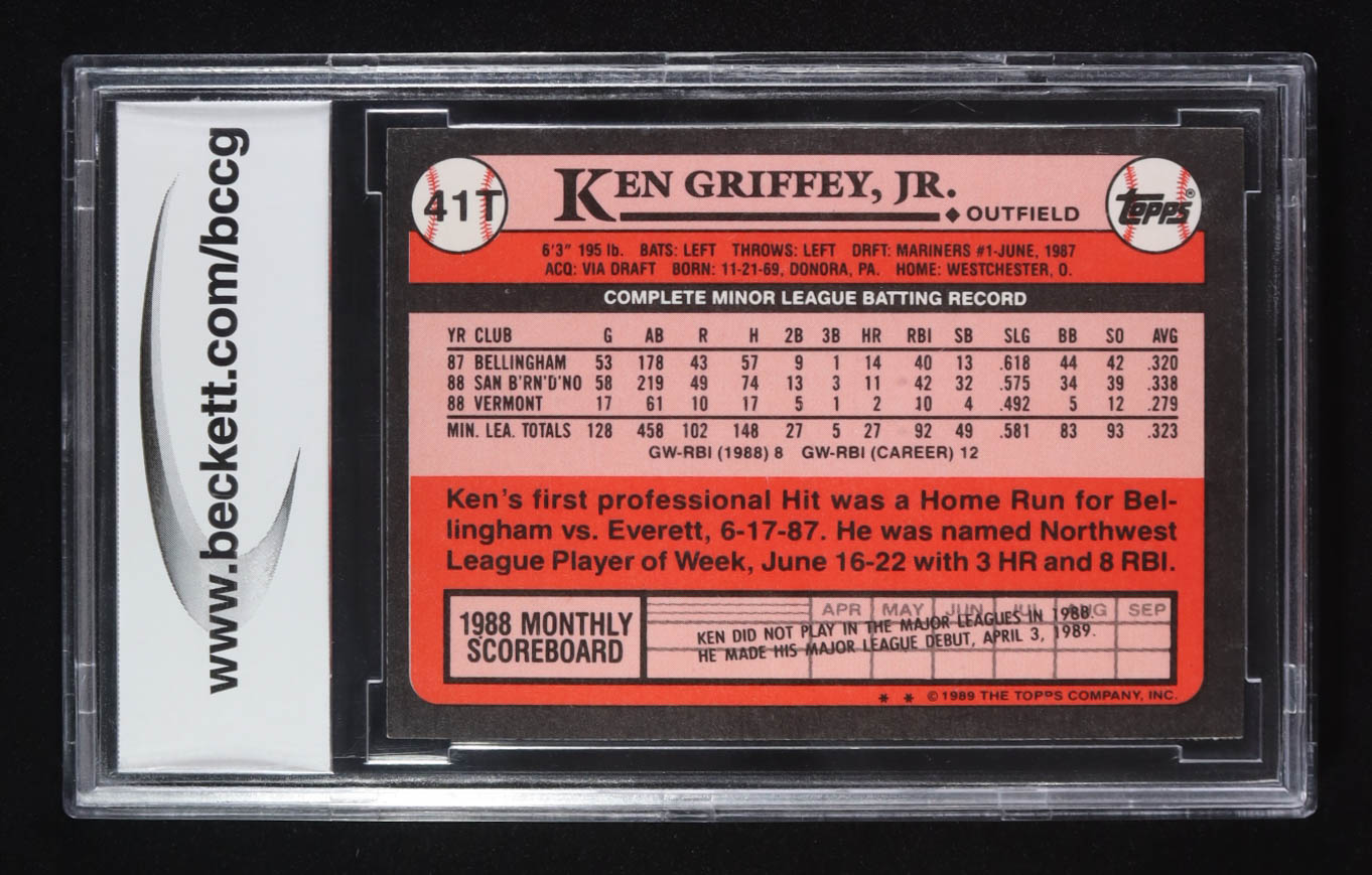 Ken Griffey Jr. 1989 Topps Traded #41T RC (BCCG 10) at PristineAuction.com Ken Griffey Jr. 1989 Topps Traded #41T RC (BCCG 10) at PristineAuction.com