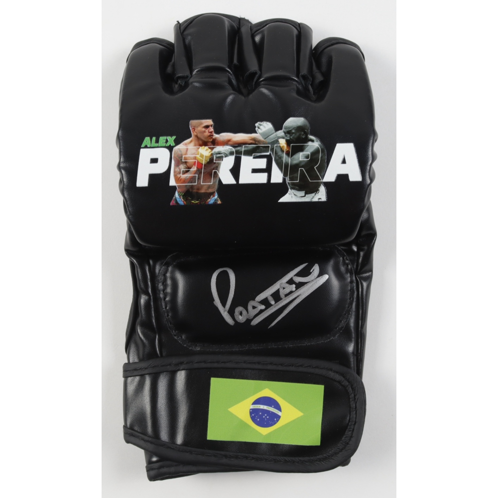 Alex Pereira Signed Custom Brazil MMA Fight Glove (PA) at PristineAuction.com Alex Pereira Signed Custom Brazil MMA Fight Glove (PA) at PristineAuction.com