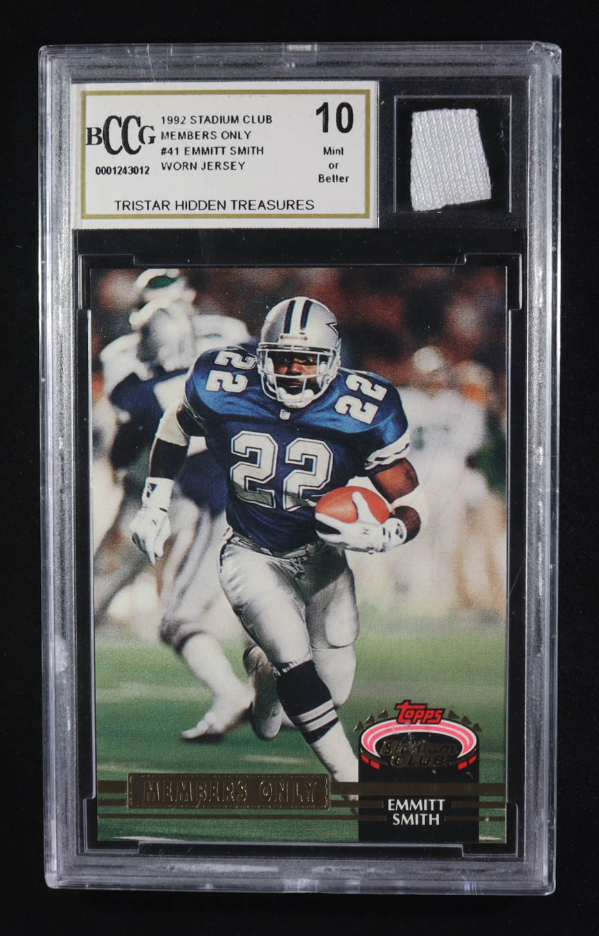 Emmitt Smith 1992 Stadium Club Members Only #41 with Game Used Jersey (BCCG 10) at PristineAuction.com Emmitt Smith 1992 Stadium Club Members Only #41 with Game Used Jersey (BCCG 10) at PristineAuction.com
