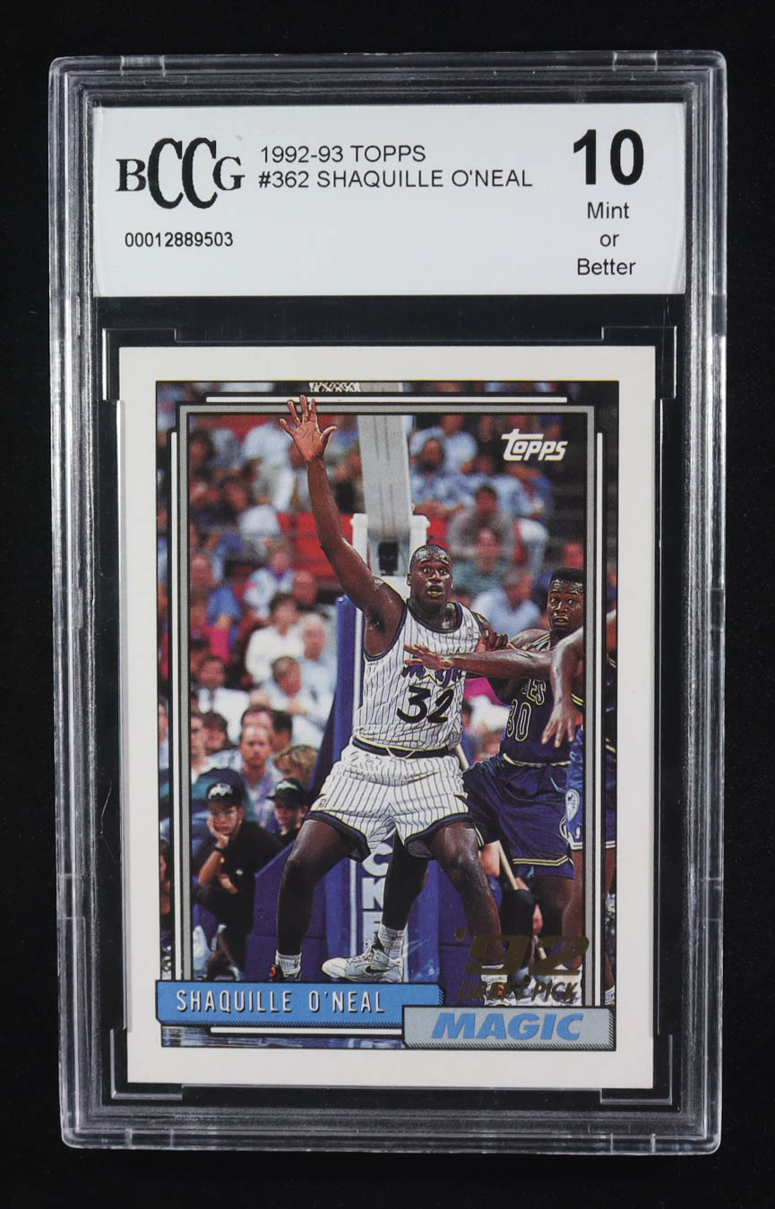 Shaquille O'Neal 1992-93 Topps #362 RC (BCCG 10) at PristineAuction.com Shaquille O'Neal 1992-93 Topps #362 RC (BCCG 10) at PristineAuction.com