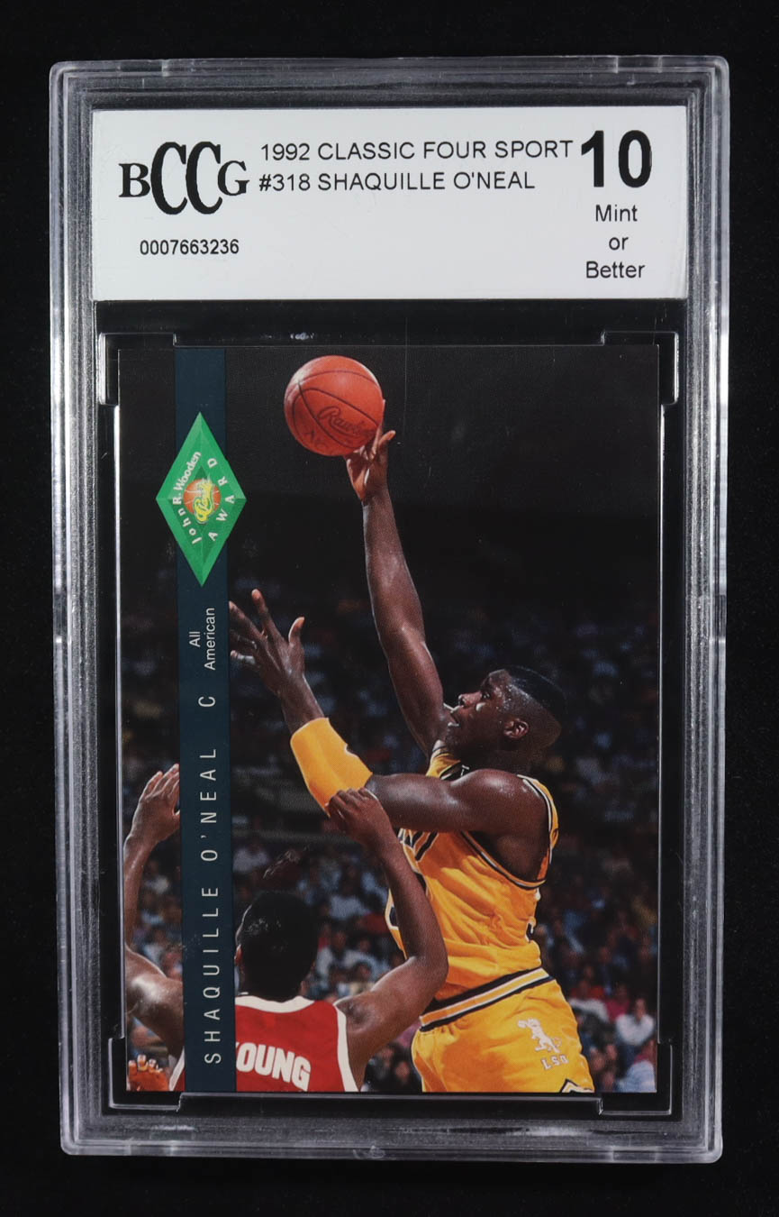 Shaquille O'Neal 1992 Classic Four Sport #318 RC (BCCG 10) at PristineAuction.com Shaquille O'Neal 1992 Classic Four Sport #318 RC (BCCG 10) at PristineAuction.com
