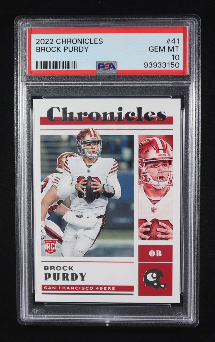 Brock Purdy 2022 Panini Chronicles #41 RC (PSA 10) at PristineAuction.com Brock Purdy 2022 Panini Chronicles #41 RC (PSA 10) at PristineAuction.com