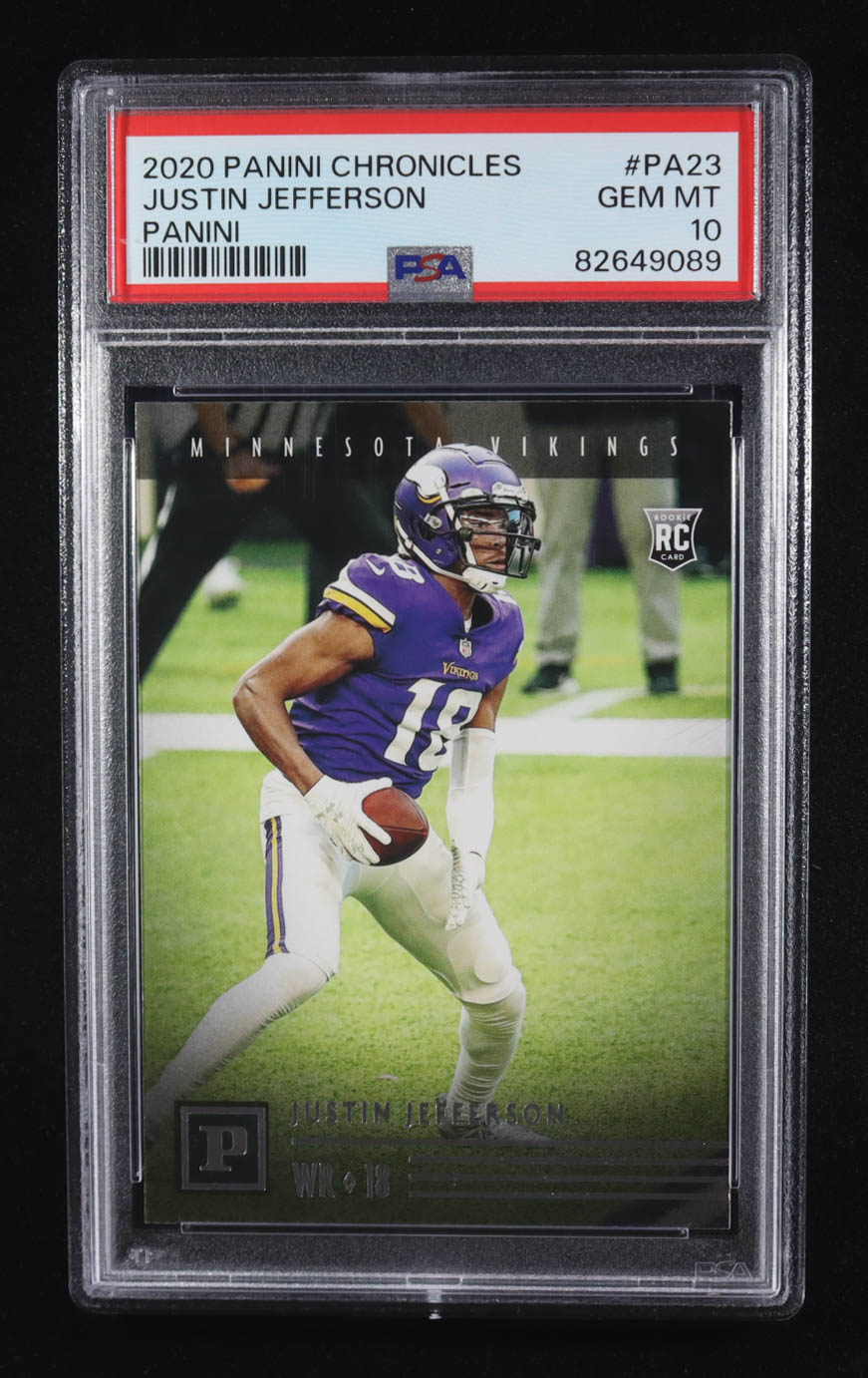 Justin Jefferson 2020 Panini Chronicles / Panini #PA23 RC (PSA 10) at PristineAuction.com Justin Jefferson 2020 Panini Chronicles / Panini #PA23 RC (PSA 10) at PristineAuction.com