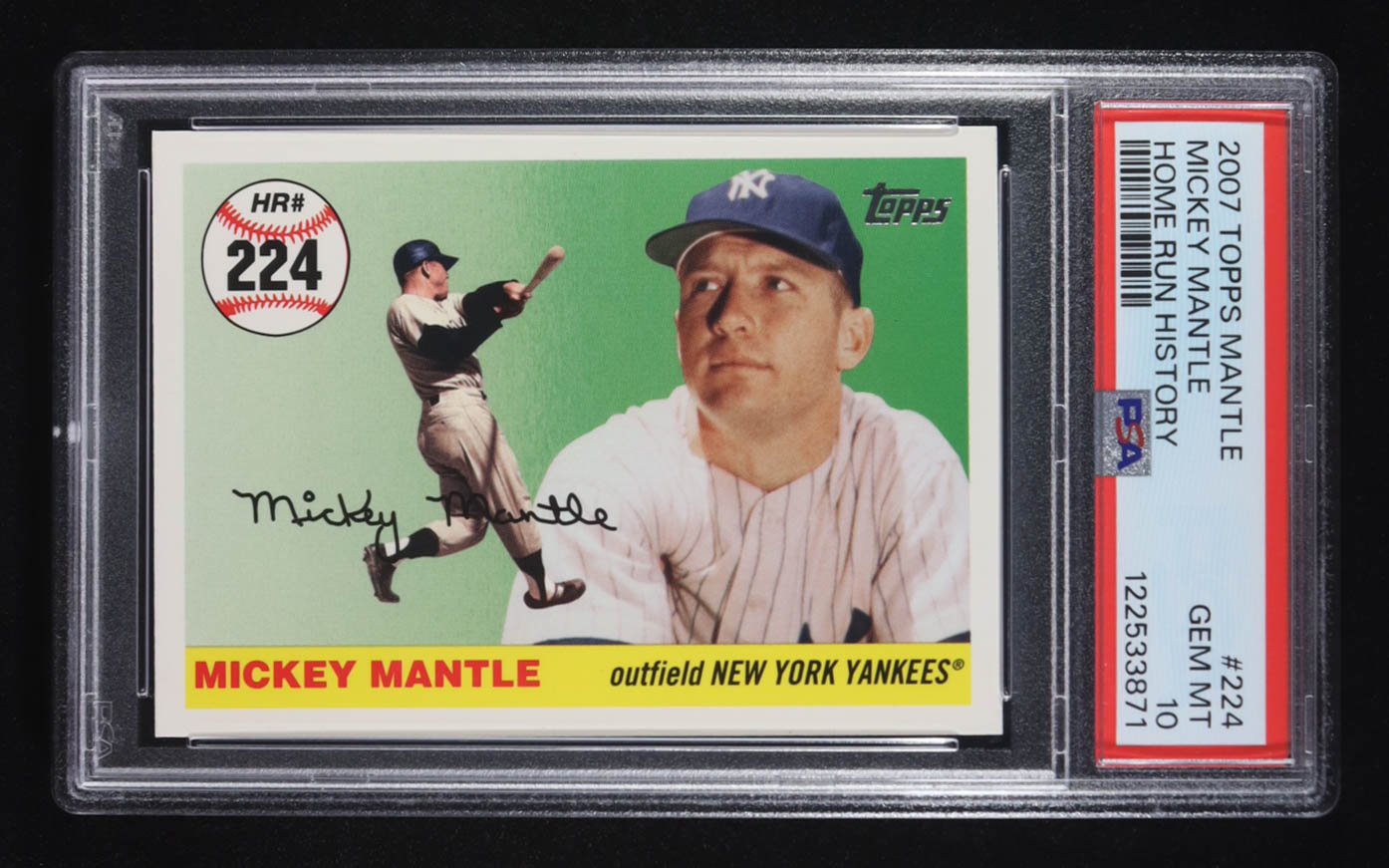 Mickey Mantle 2007 Topps Mantle Home Run History #224 (PSA 10) at PristineAuction.com Mickey Mantle 2007 Topps Mantle Home Run History #224 (PSA 10) at PristineAuction.com
