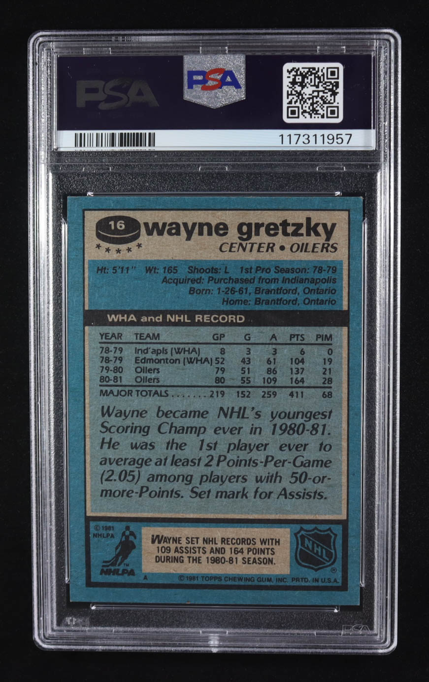 Wayne Gretzky 1981-82 Topps #16 (PSA 8) at PristineAuction.com Wayne Gretzky 1981-82 Topps #16 (PSA 8) at PristineAuction.com